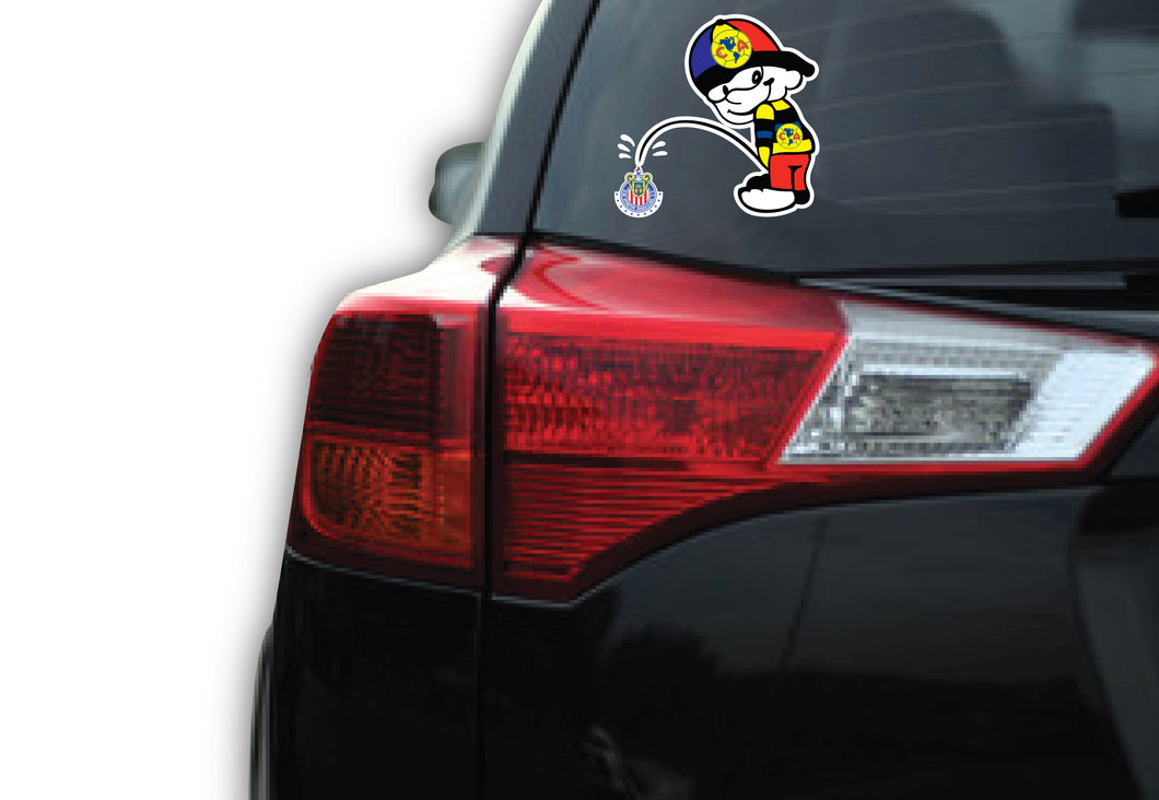 America orinando Chivas del Guadalajara Decal Car Window Laptop Vinyl Sticker soccer Aguilas del America peeing decal futbol logo sticker