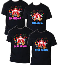 Load image into Gallery viewer, Circus Family Birthday Shirts, Birthday Boy Birthday Tee Shirt Carnival Bodysuit
