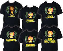 Load image into Gallery viewer, Lion Birthday T Shirt Family matching celebration reunion party tee kid Jungle
