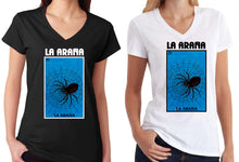Load image into Gallery viewer, La Araña V-Neck Loteria Mexican Bingo Funny Polaca Lottery Game Spider
