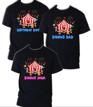 Load image into Gallery viewer, Circus Family Birthday Shirts, Birthday Boy Birthday Tee Shirt Carnival Bodysuit
