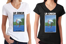 Load image into Gallery viewer, La Garza T shirt Loteria Tee Shirt Mexican Bingo Funny woman Lottery Game Heron
