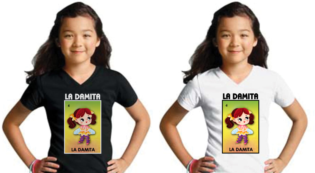 La Damita Loteria Mexican Bingo Short Sleeve Shirt Little Lady Dama Kid