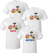 Load image into Gallery viewer, Pirate T shirt Captain Sailing tee Family Birthday Matching Party Celebration
