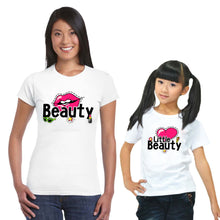 Load image into Gallery viewer, Beauty &amp; Little T shirt Mother Daughter Outfits Couple Matching Love Outfit Tees
