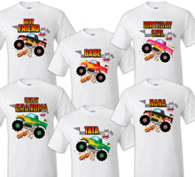 Load image into Gallery viewer, Monster TrucK Family T-shirt Birthday Matching Party Celebration Reunion Jam
