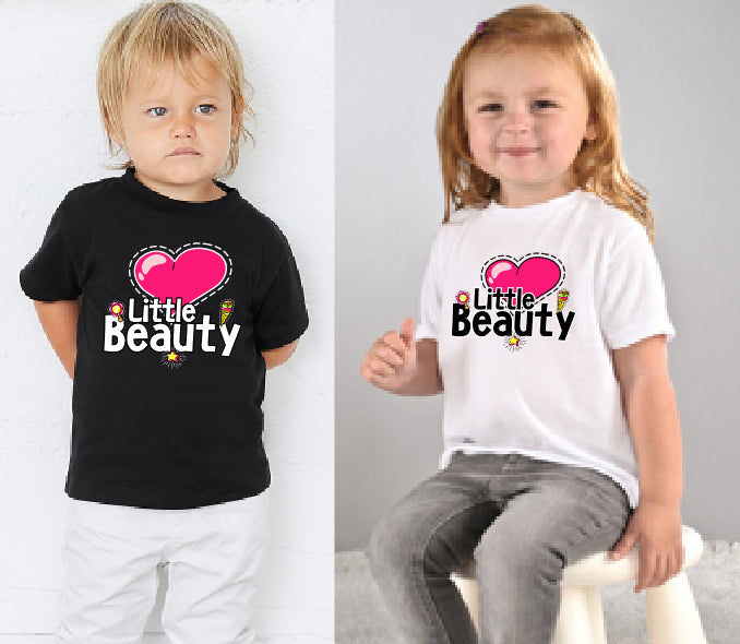 Beauty & Little T shirt Mother Daughter Outfits Couple Matching Love Outfit Tees