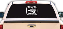 Load image into Gallery viewer, Hecha en Jalisco letters Decal Car Window Laptop Flag Vinyl Sticker Mexico JAL Mexican Sticker, Trucking, Trokiando Trucks decal MX Mex
