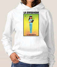 Load image into Gallery viewer, La Enfermera Hoodie Loteria Mexican Bingo Long Sleeve Shirt The Nurse
