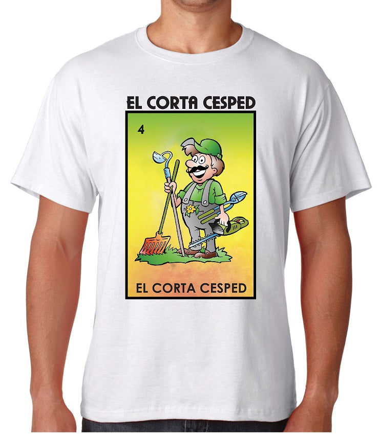 El Corta Cesped Loteria T-Shirt Mexican Bingo game, Celebration Lottery yardero