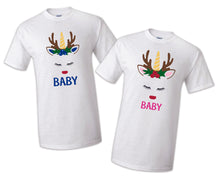 Load image into Gallery viewer, Unicorn T-shirt Christmas Reindeer Birthday Celebration Matching Party Family
