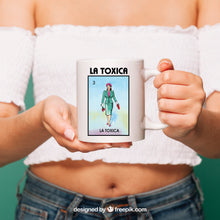 Load image into Gallery viewer, El Toxico La Toxica Mugs Loteria Mexican Bingo Couples Gift Celebration Lottery

