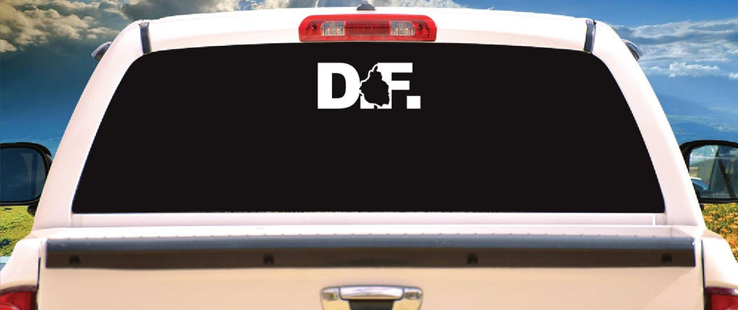 Distrito Federal letters Decal Car Window Laptop Map Vinyl Sticker Estado DF Mexico Trokiando Trucks Vehicle Decal