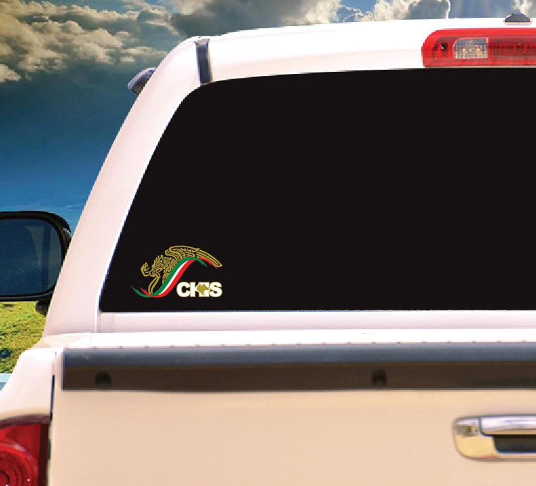 Mexico Eagle Chiapas Sticker | Car window vinyl sticker decal Gobierno de Mex. Mexico Aguila logo Mexican Flag CHIS Trokiando