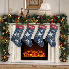 Load image into Gallery viewer, Personalized Christmas stocking embroidered, name stocking, christmas gift blue

