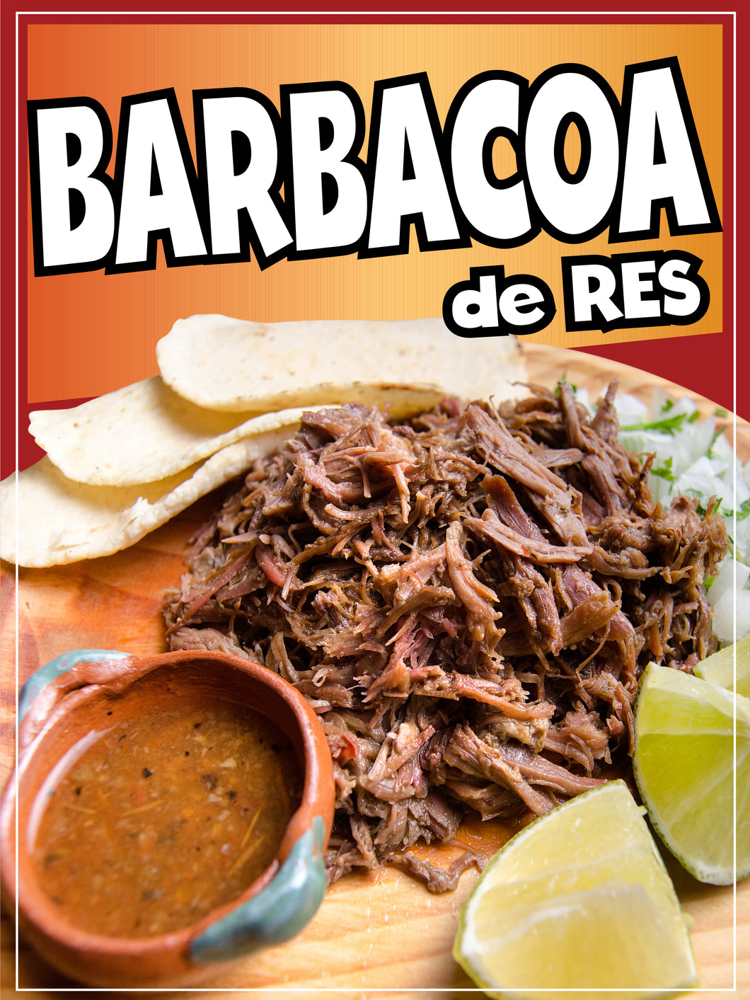 Barbacoa de Res Decal Window Sticker Mexican Food Truck Concession Vinyl Restaurant Beef barbacoa Mexican Food Image Sticker