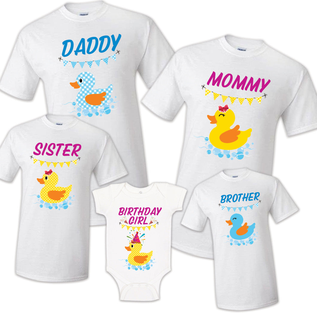 Ducky Family Matching Birthday Party T-shirts Celebration Reunion Yellow duck
