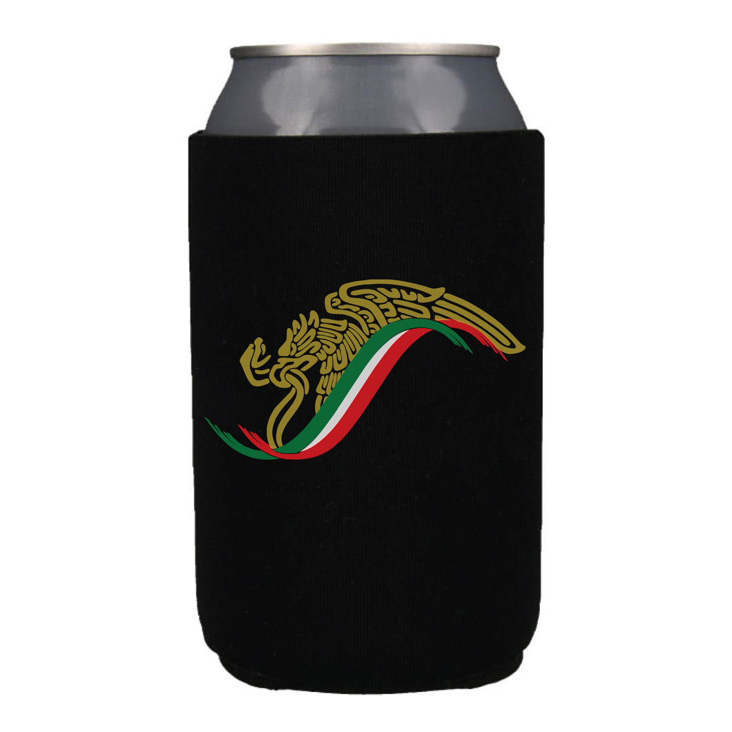 Aguila Koozie Mexican Flag Beer Can holder Mexican eagle (Black/Purple/Red)