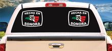 Load image into Gallery viewer, Hecha en Sonora letters Decal Car Window Laptop Flag Vinyl Sticker Mexico SLP Mexican Sticker, Trucking, Trokiando Trucks decal MX SON
