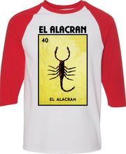 Load image into Gallery viewer, El Alacran TSHIRT / RAGLAN Loteria Tee Shirt Mexican Bingo Funny Polaca Lottery Game
