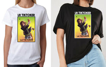 Load image into Gallery viewer, La TikToker Loteria Mexican Bingo Short Sleeve V-Neck Shirt Women tik toker tee
