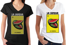 Load image into Gallery viewer, La Sandia Tank Top Racer / V-Neck Loteria Mexican Bingo Funny Polaca Lottery Game shirt
