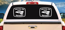 Load image into Gallery viewer, Hecha en Nayarit letters Decal Car Window Laptop Flag Vinyl Sticker Mexico NAY Mexican Sticker, Trucking, Trokiando Trucks decal Mex
