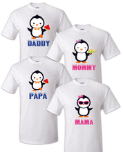 Load image into Gallery viewer, Penguins T shirt Mathing tee Family Birthday Reunion Party Celebration Baby
