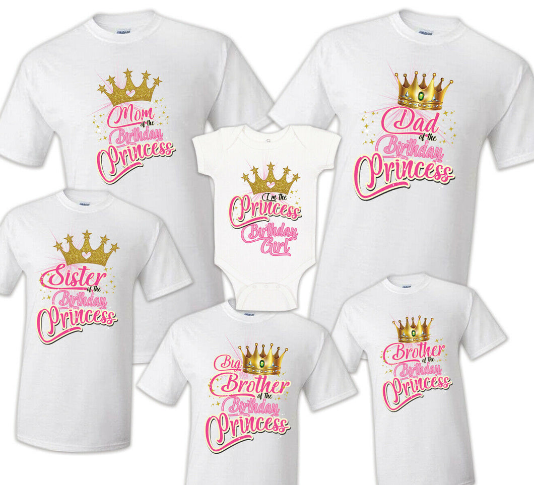 Princess Shirts Family Matching Birthday T-shirts Shirt Celebration kids