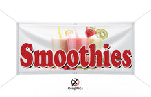 Load image into Gallery viewer, Smoothies Vinyl Banner advertising Sign Full color any size Indoor Outdoor Advertising Vinyl Sign With Metal Grommets fruit shakes
