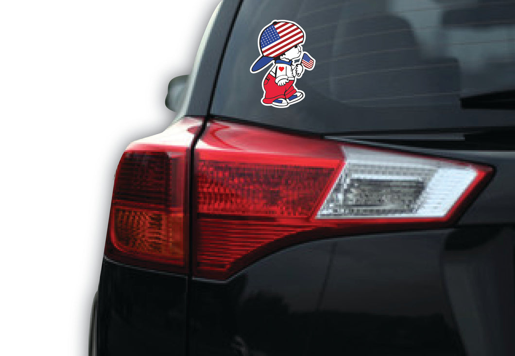 USA Boy Decal USA flag Decal Car Window Vinyl Sticker American