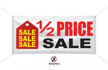 Load image into Gallery viewer, Half Price Sale Vinyl Banner advertising Sign Full color any size Indoor Outdoor Advertising Vinyl Sign With Metal Grommets 1/2 price
