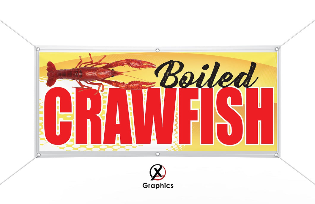 Crawfish Vinyl Banner advertising Sign any size Indoor Outdoor Advertising Vinyl Sign With Metal Grommets Restaurant sign Food Trailer truck
