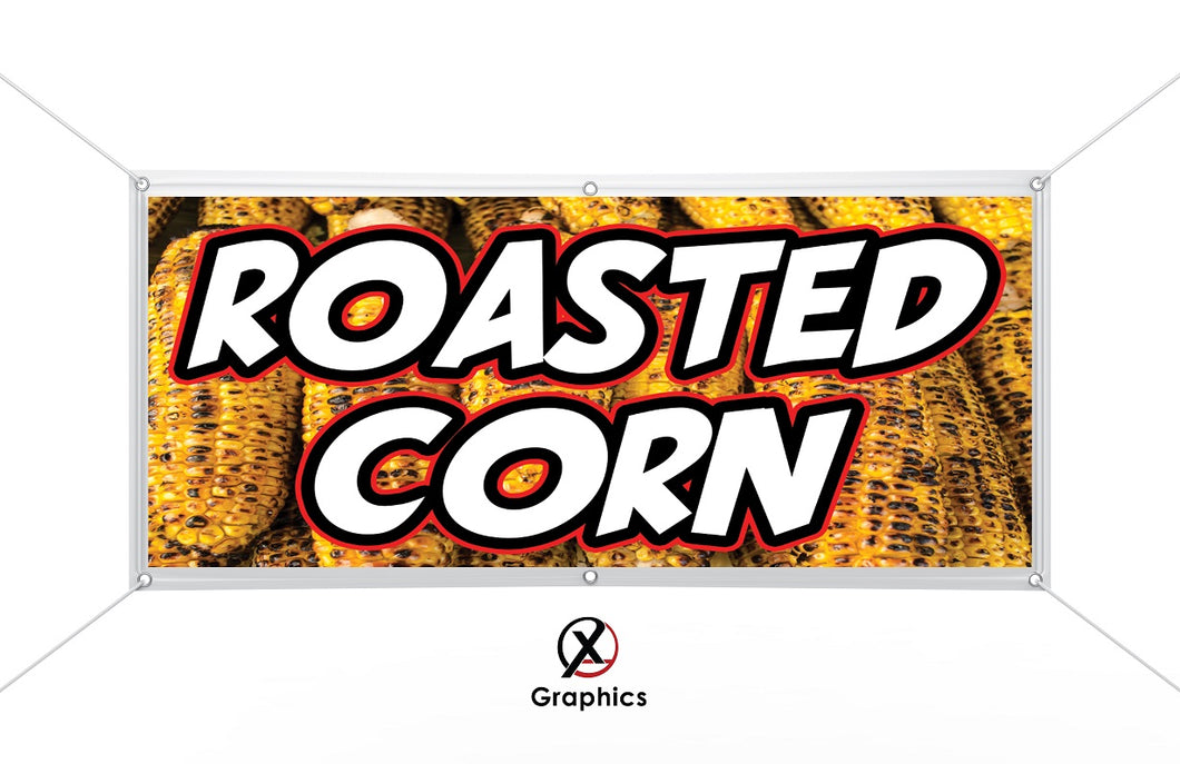 Roasted Corn Vinyl Banner advertising Sign Full color any size Indoor Outdoor Advertising Vinyl Sign With Metal Grommets Elote en vaso