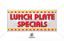 Load image into Gallery viewer, Lunch Plate Special Vinyl Banner advertising Sign Full color any size Indoor Outdoor Advertising Vinyl Sign With Metal Grommets lunch food
