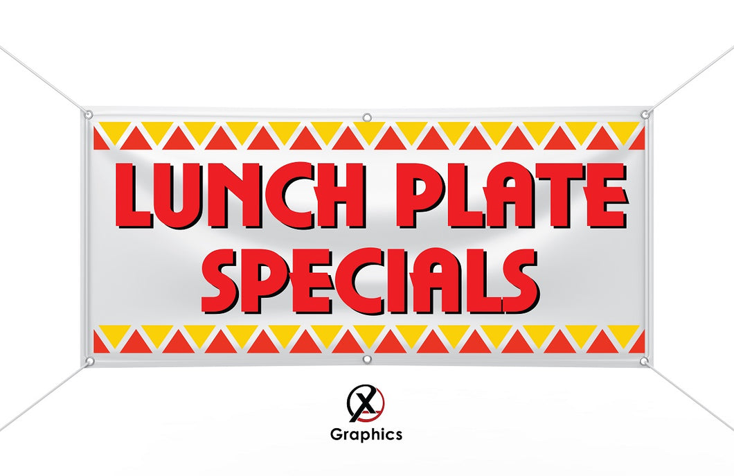 Lunch Plate Special Vinyl Banner advertising Sign Full color any size Indoor Outdoor Advertising Vinyl Sign With Metal Grommets lunch food