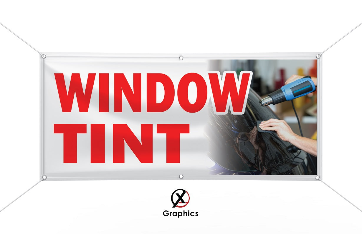 Window Tint Vinyl Banner advertising Sign Full color any size Indoor O ...