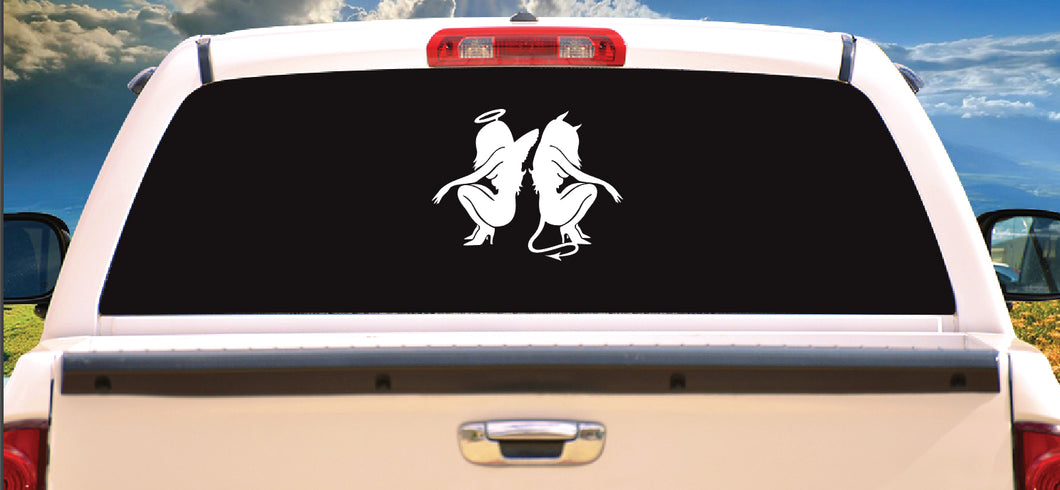 Angel and Devil Decal Car Window Laptop Map Vinyl Sticker Vehicle Trokiando Vinyl Sticker Exterior & Interior Angel y diabla